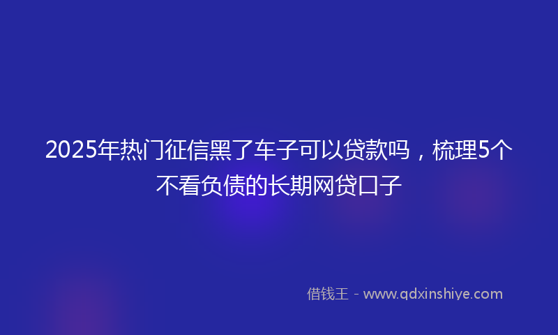 2025年热门征信黑了车子可以贷款吗，梳理5个不看负债的长期网贷口子