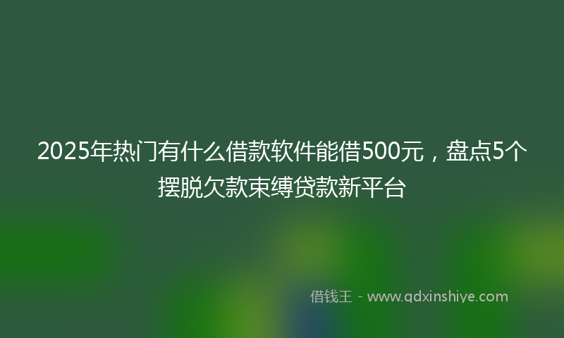 2025年热门有什么借款软件能借500元，盘点5个摆脱欠款束缚贷款新平台