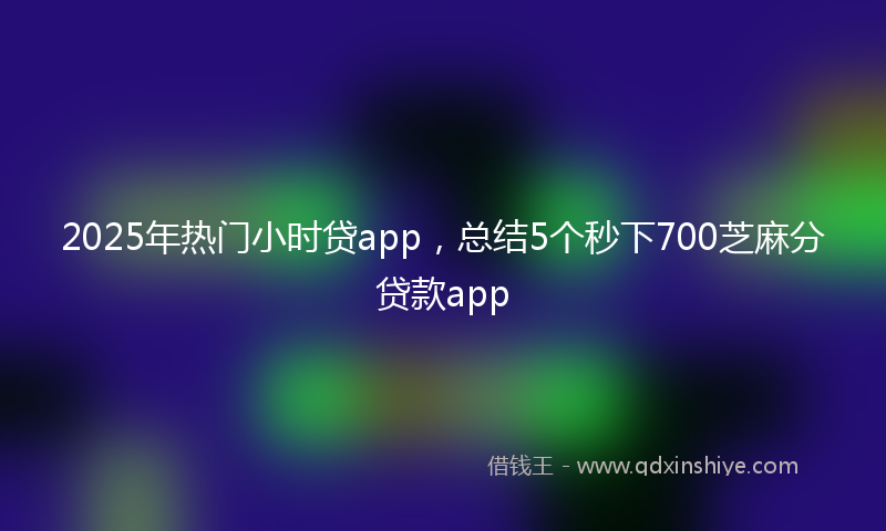 2025年热门小时贷app，总结5个秒下700芝麻分贷款app