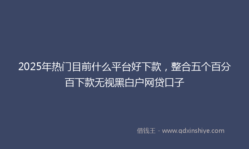 2025年热门目前什么平台好下款，整合五个百分百下款无视黑白户网贷口子