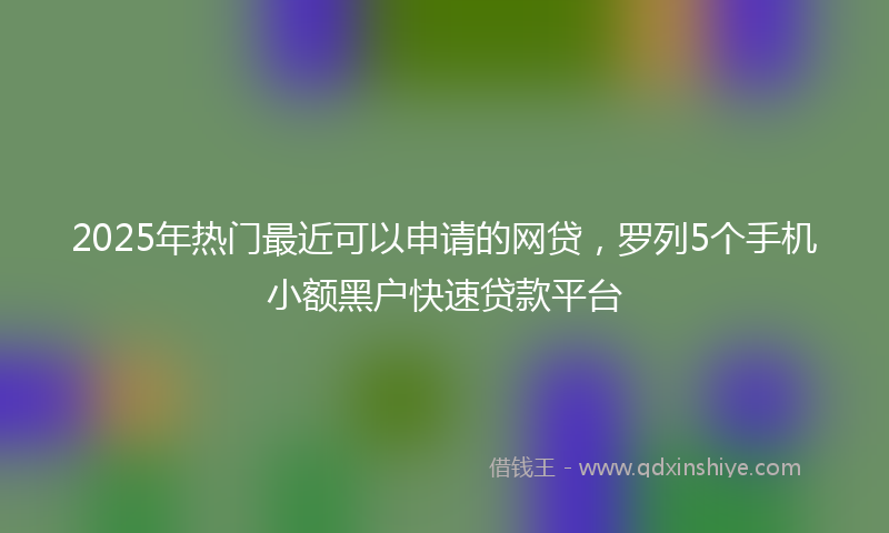 2025年热门最近可以申请的网贷，罗列5个手机小额黑户快速贷款平台