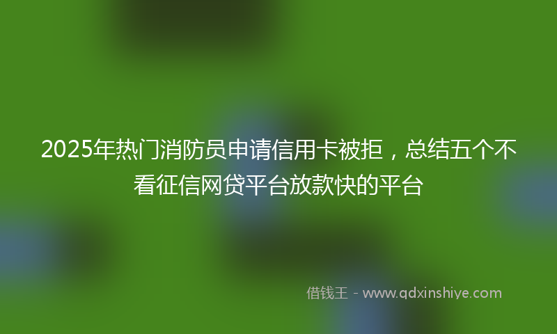 2025年热门消防员申请信用卡被拒，总结五个不看征信网贷平台放款快的平台