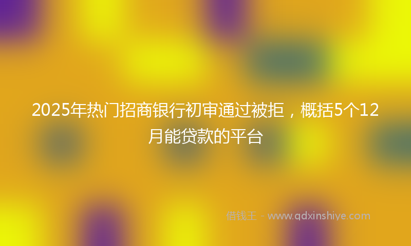 2025年热门招商银行初审通过被拒，概括5个12月能贷款的平台