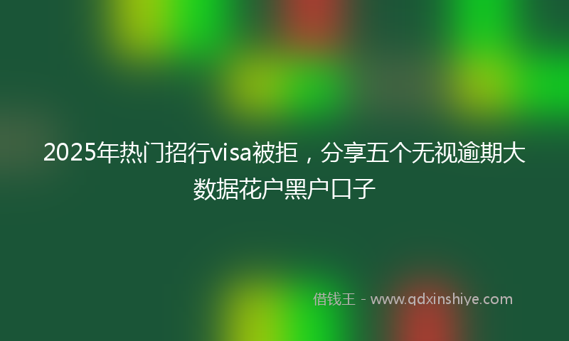 2025年热门招行visa被拒，分享五个无视逾期大数据花户黑户口子