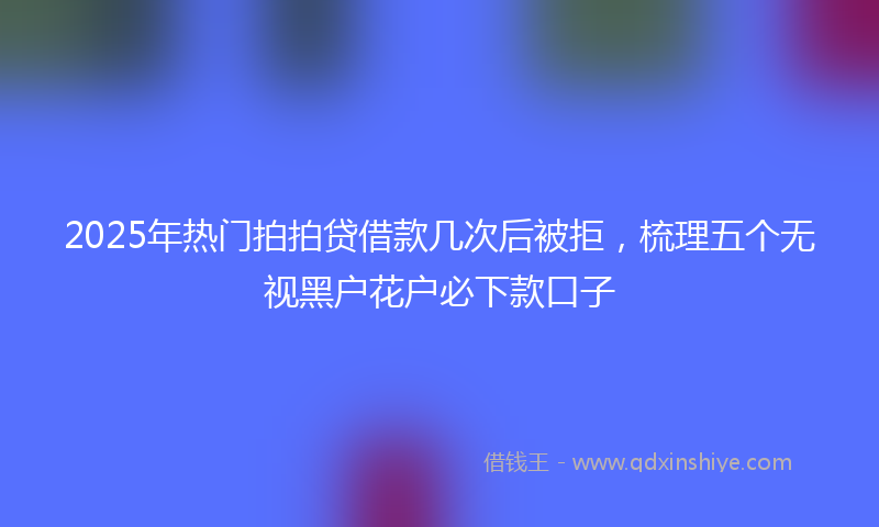 2025年热门拍拍贷借款几次后被拒，梳理五个无视黑户花户必下款口子