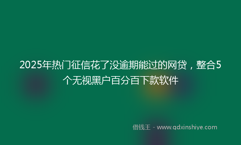 2025年热门征信花了没逾期能过的网贷，整合5个无视黑户百分百下款软件