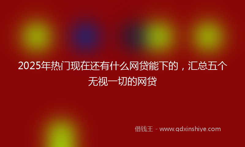 2025年热门现在还有什么网贷能下的，汇总五个无视一切的网贷