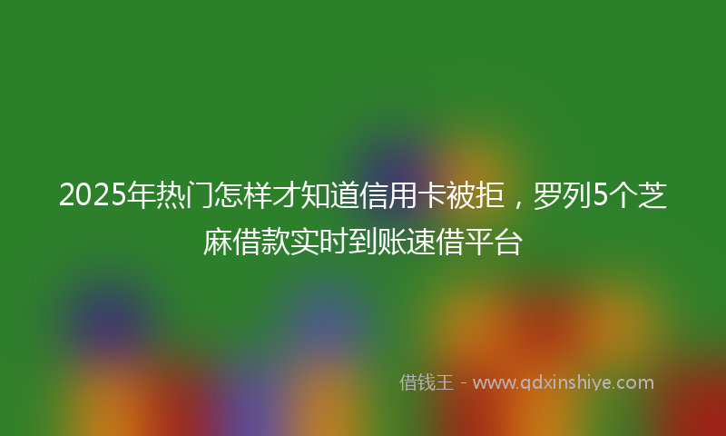 2025年热门怎样才知道信用卡被拒，罗列5个芝麻借款实时到账速借平台