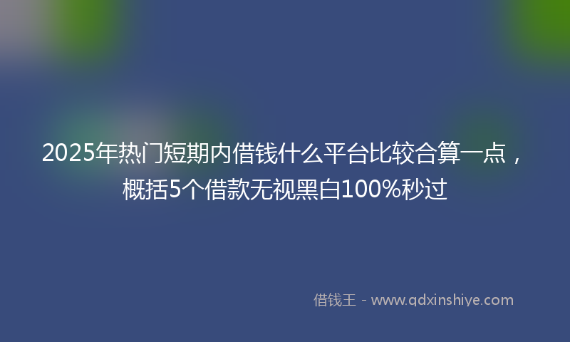 2025年热门短期内借钱什么平台比较合算一点，概括5个借款无视黑白100%秒过