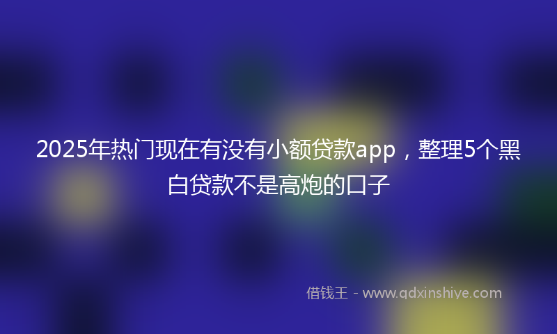 2025年热门现在有没有小额贷款app，整理5个黑白贷款不是高炮的口子