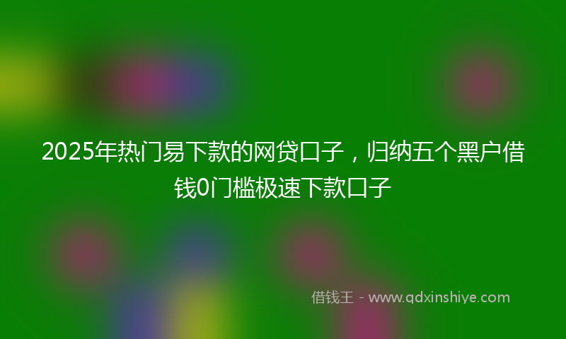 2025年热门易下款的网贷口子，归纳五个黑户借钱0门槛极速下款口子