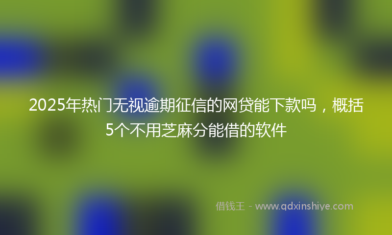 2025年热门无视逾期征信的网贷能下款吗，概括5个不用芝麻分能借的软件