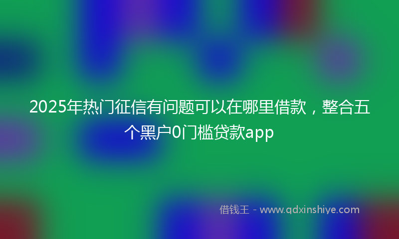 2025年热门征信有问题可以在哪里借款，整合五个黑户0门槛贷款app