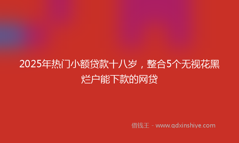 2025年热门小额贷款十八岁，整合5个无视花黑烂户能下款的网贷