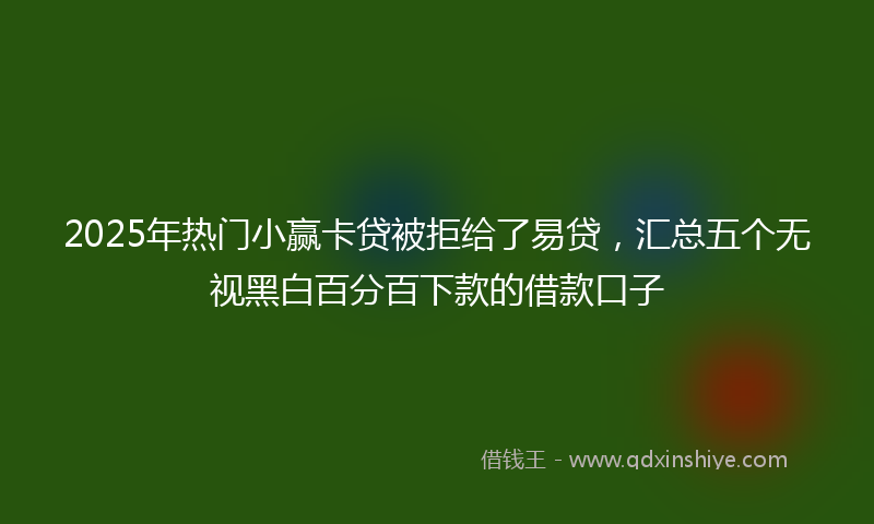 2025年热门小赢卡贷被拒给了易贷，汇总五个无视黑白百分百下款的借款口子