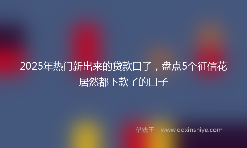 2025年热门新出来的贷款口子，盘点5个征信花居然都下款了的口子