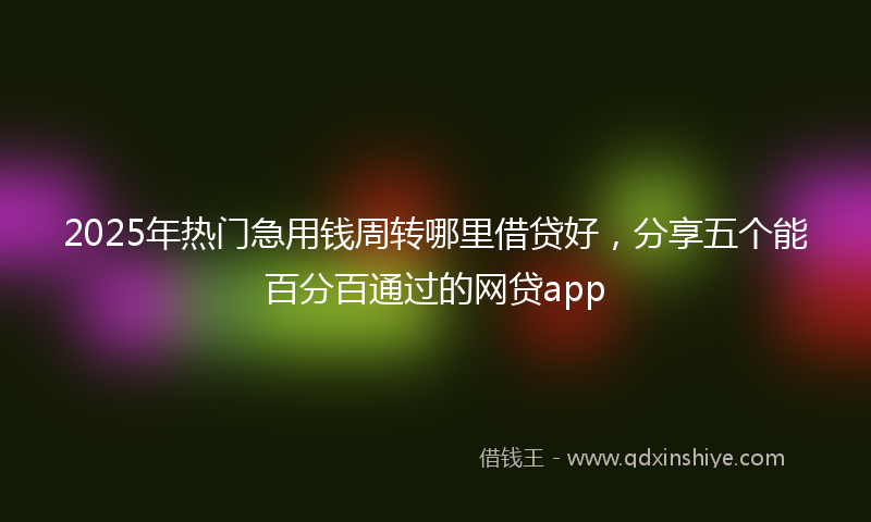 2025年热门急用钱周转哪里借贷好，分享五个能百分百通过的网贷app