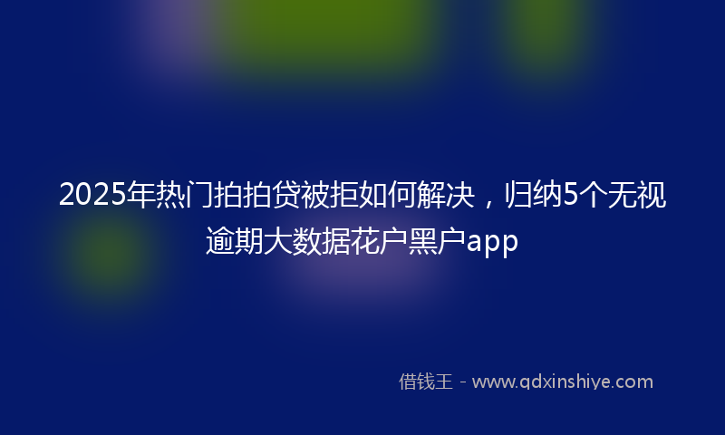 2025年热门拍拍贷被拒如何解决，归纳5个无视逾期大数据花户黑户app