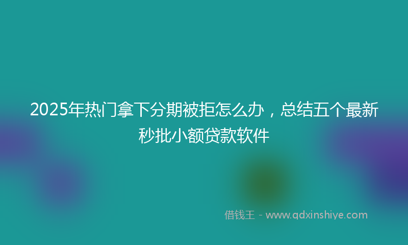 2025年热门拿下分期被拒怎么办，总结五个最新秒批小额贷款软件