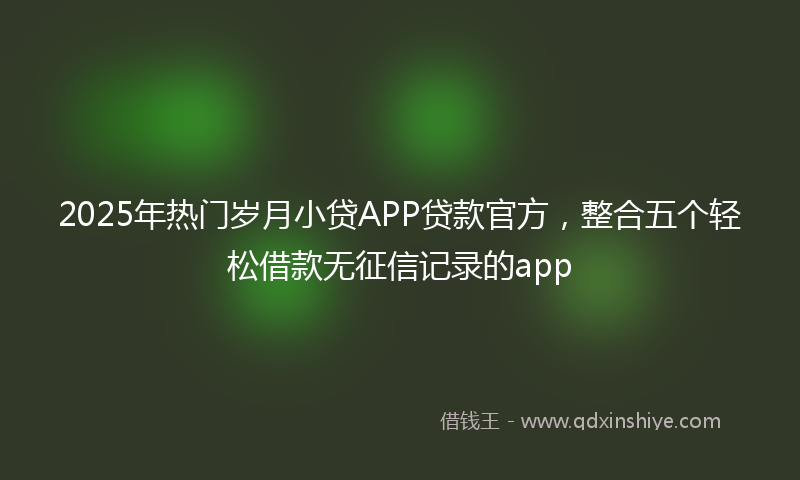 2025年热门岁月小贷APP贷款官方，整合五个轻松借款无征信记录的app