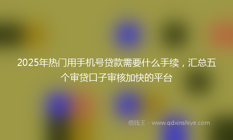 2025年热门用手机号贷款需要什么手续，汇总五个审贷口子审核加快的平台