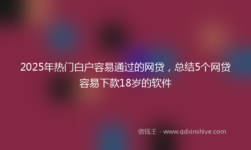2025年热门白户容易通过的网贷，总结5个网贷容易下款18岁的软件