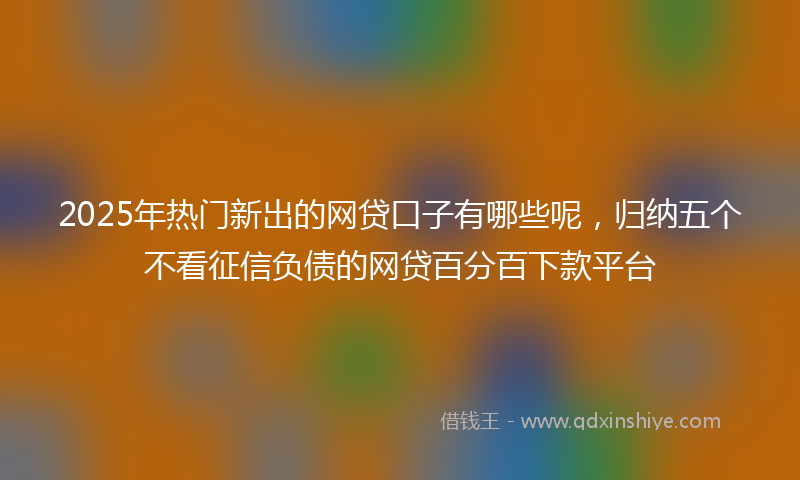 2025年热门新出的网贷口子有哪些呢，归纳五个不看征信负债的网贷百分百下款平台