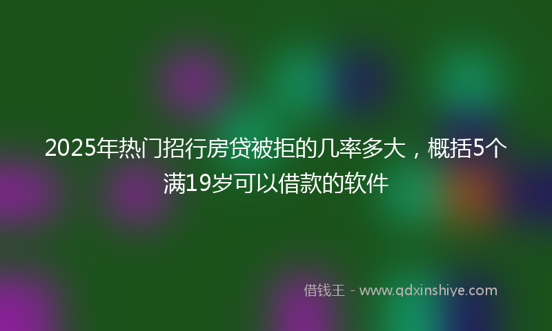 2025年热门招行房贷被拒的几率多大，概括5个满19岁可以借款的软件