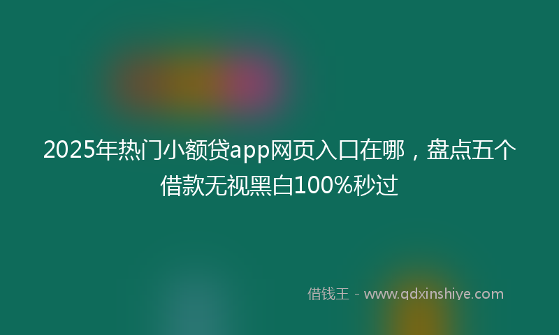 2025年热门小额贷app网页入口在哪，盘点五个借款无视黑白100%秒过