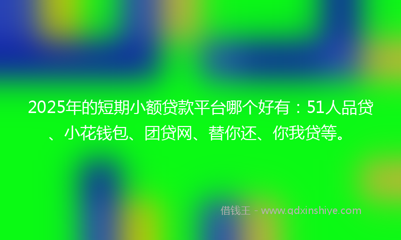 2025年的短期小额贷款平台哪个好有：51人品贷、小花钱包、团贷网、替你还、你我贷等。