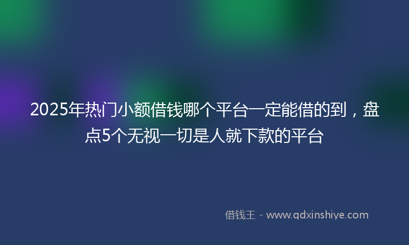 2025年热门小额借钱哪个平台一定能借的到，盘点5个无视一切是人就下款的平台