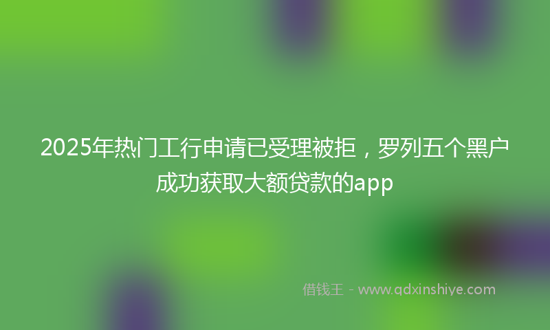 2025年热门工行申请已受理被拒，罗列五个黑户成功获取大额贷款的app