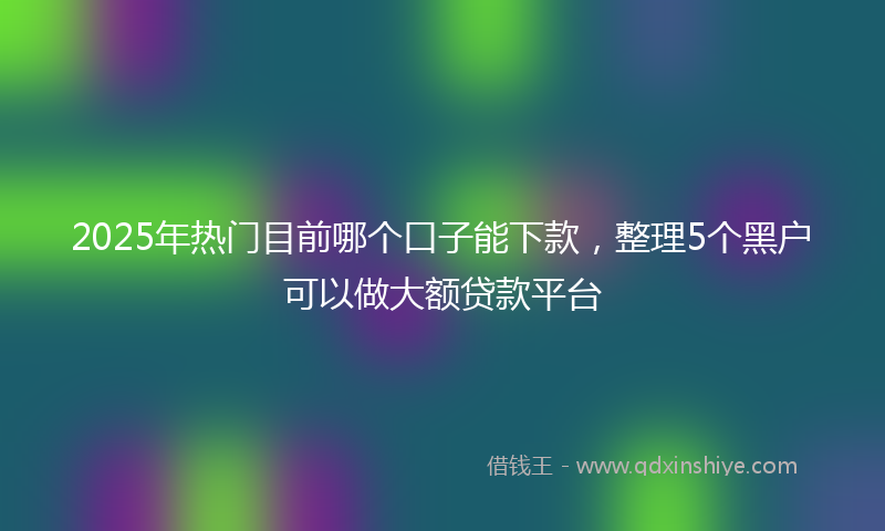 2025年热门目前哪个口子能下款，整理5个黑户可以做大额贷款平台