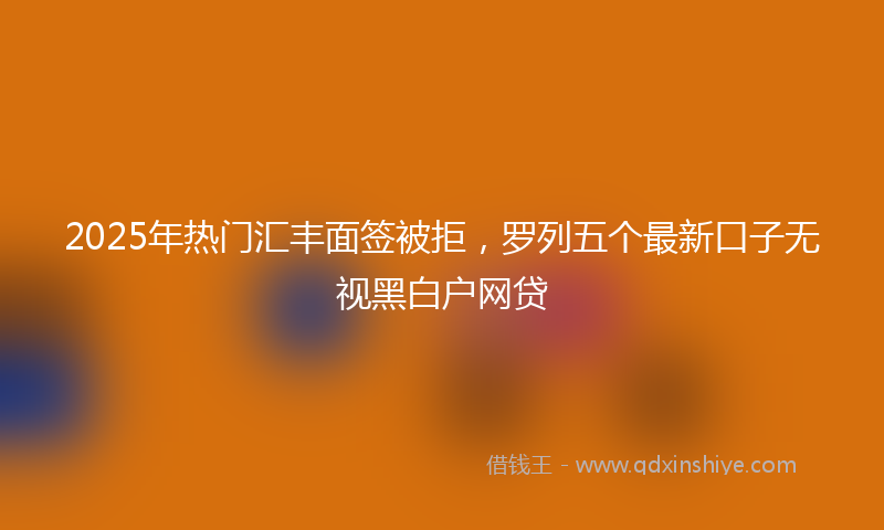 2025年热门汇丰面签被拒，罗列五个最新口子无视黑白户网贷