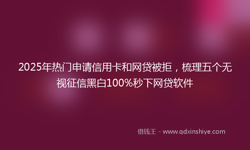 2025年热门申请信用卡和网贷被拒，梳理五个无视征信黑白100%秒下网贷软件