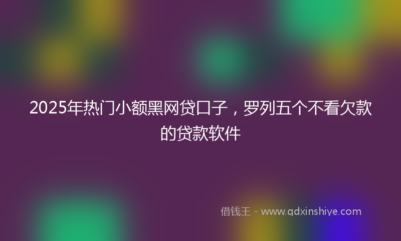 2025年热门小额黑网贷口子，罗列五个不看欠款的贷款软件