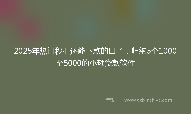 2025年热门秒拒还能下款的口子，归纳5个1000至5000的小额贷款软件