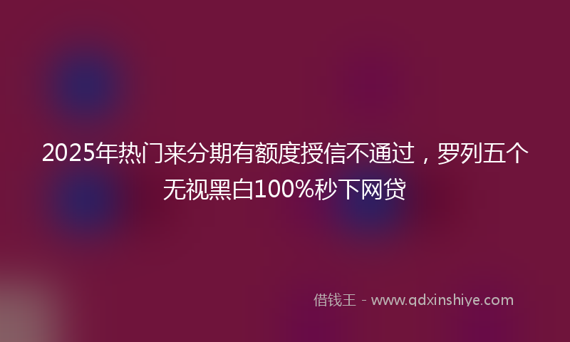 2025年热门来分期有额度授信不通过，罗列五个无视黑白100%秒下网贷