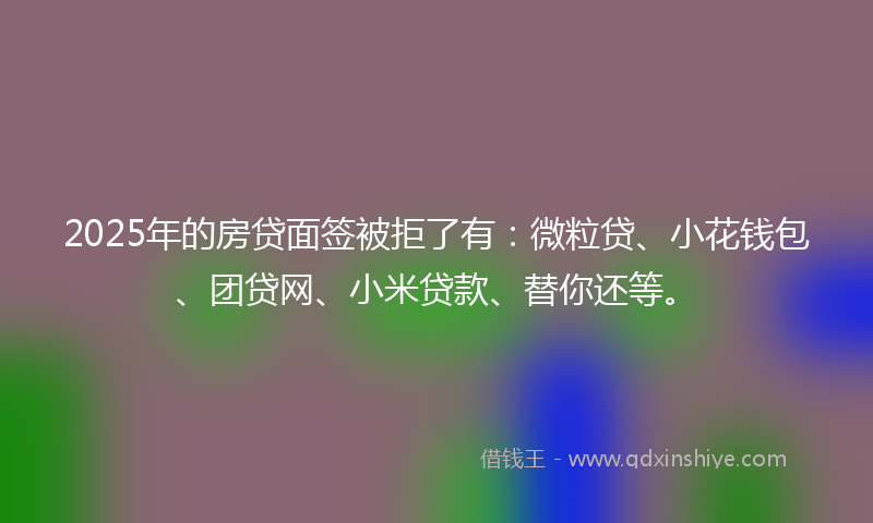 2025年的房贷面签被拒了有：微粒贷、小花钱包、团贷网、小米贷款、替你还等。