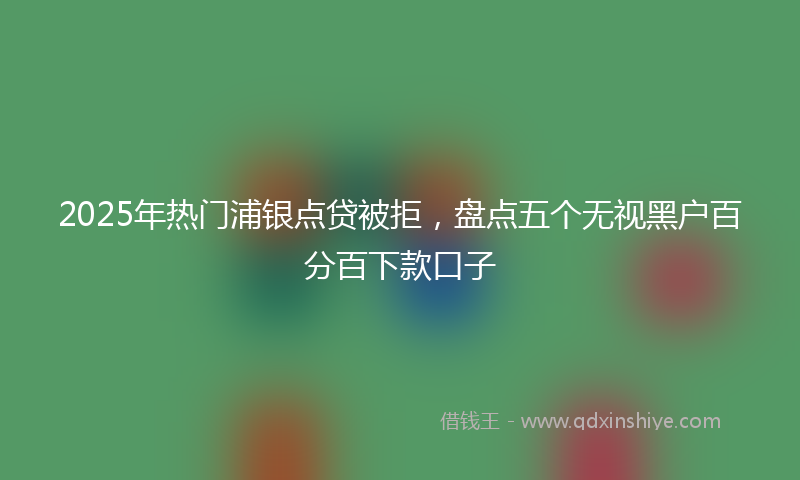 2025年热门浦银点贷被拒，盘点五个无视黑户百分百下款口子