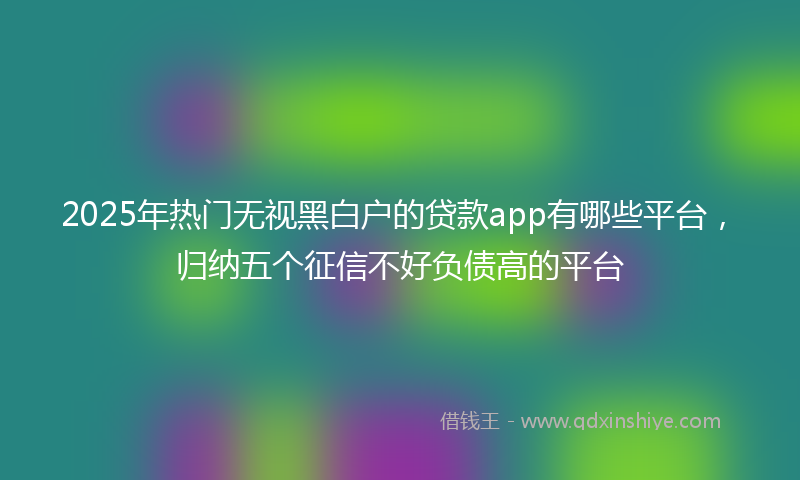 2025年热门无视黑白户的贷款app有哪些平台，归纳五个征信不好负债高的平台