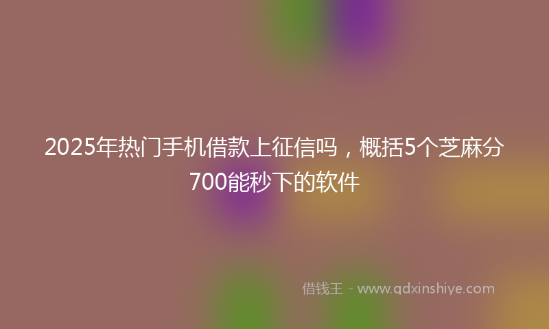 2025年热门手机借款上征信吗，概括5个芝麻分700能秒下的软件