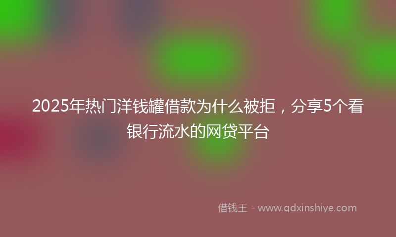 2025年热门洋钱罐借款为什么被拒，分享5个看银行流水的网贷平台