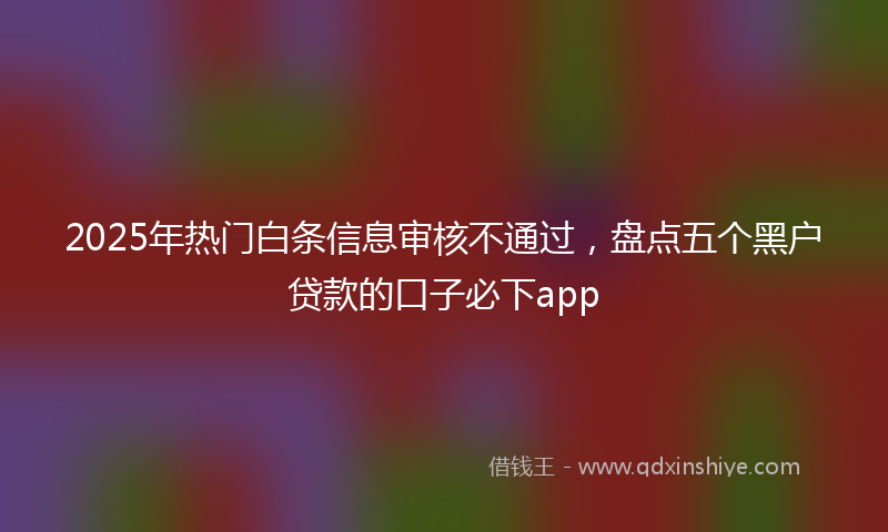 2025年热门白条信息审核不通过，盘点五个黑户贷款的口子必下app