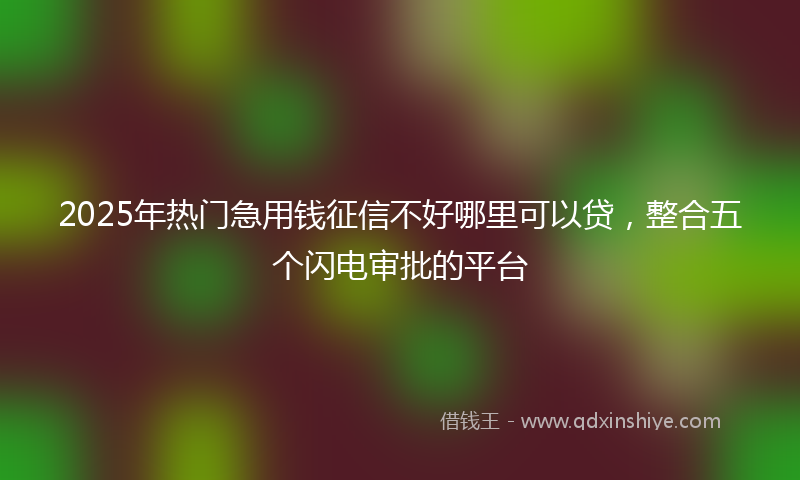 2025年热门急用钱征信不好哪里可以贷,整合五个闪电审批的平台