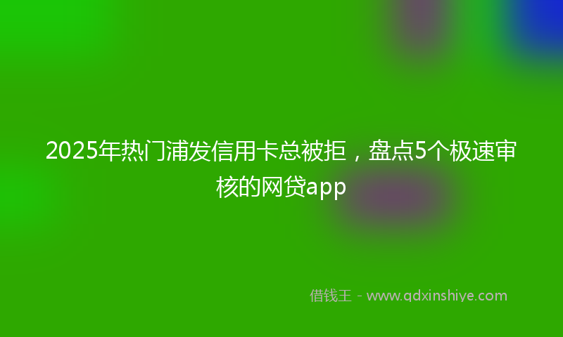2025年热门浦发信用卡总被拒，盘点5个极速审核的网贷app