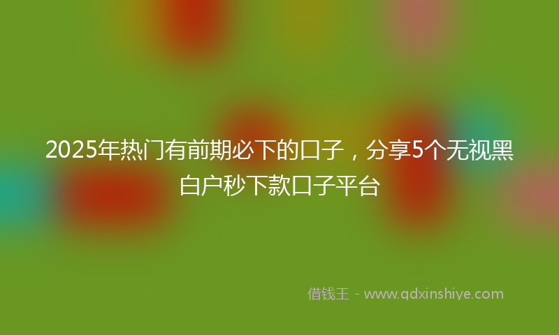 2025年热门有前期必下的口子，分享5个无视黑白户秒下款口子平台