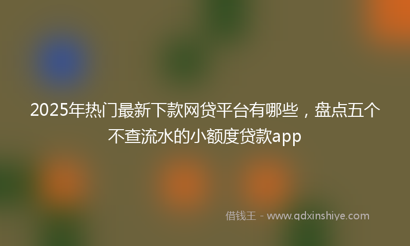 2025年热门最新下款网贷平台有哪些，盘点五个不查流水的小额度贷款app