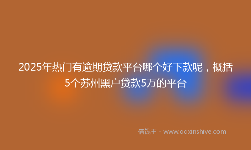 2025年热门有逾期贷款平台哪个好下款呢，概括5个苏州黑户贷款5万的平台