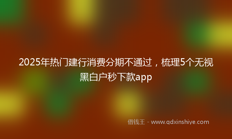 2025年热门建行消费分期不通过，梳理5个无视黑白户秒下款app
